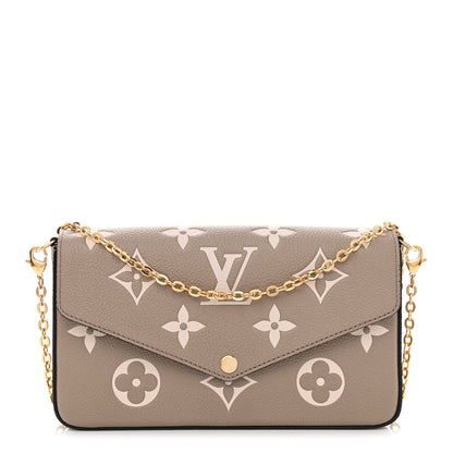 Louis Vuitton Empreinte Monogram Giant Felicie Pochette Tourterelle Creme 3 of 10