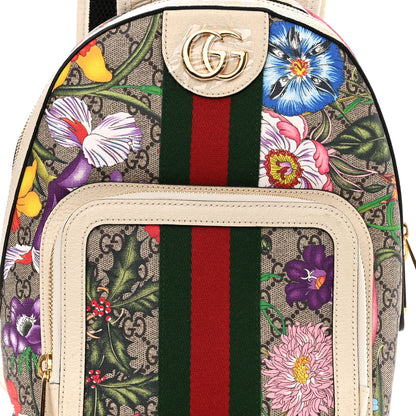 Gucci GG Supreme Monogram Flora Web Small Ophidia Day Backpack White 7 of 11