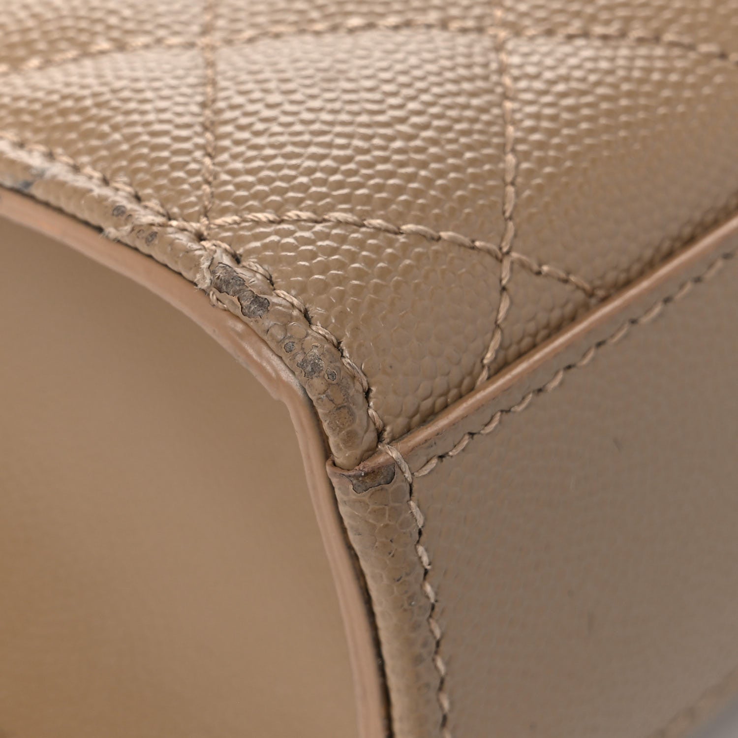 Saint Laurent Grain De Poudre Textured Mixed Matelasse Medium Triquilt Monogram Satchel Dark Beige 8 of 23