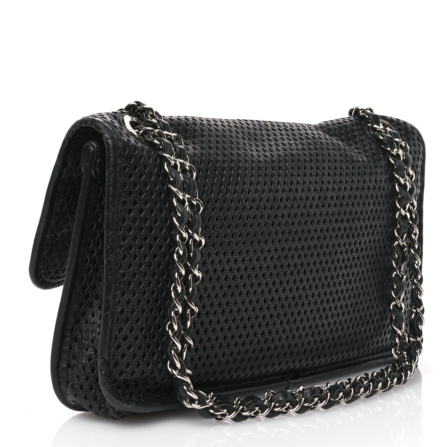 Chanel Perforated Calfskin Large Up In The Air Flap Black 3 of 11
