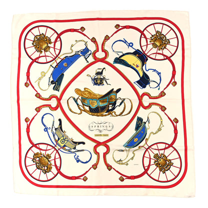 Hermes Silk Springs Scarf 90 White Multicolor 1 of 4