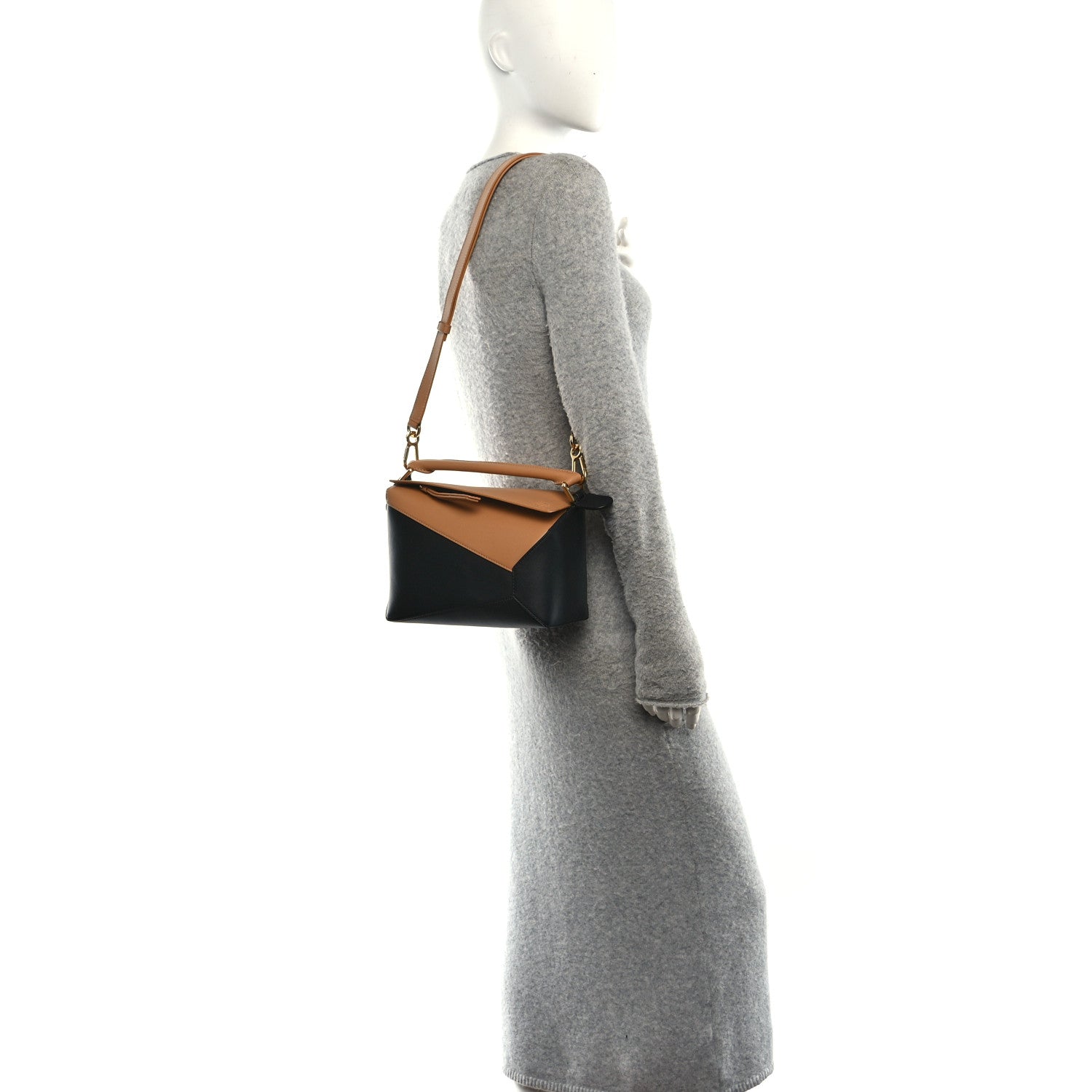 Loewe Calfskin Small Puzzle Edge Bag Warm Desert Black 2 of 10