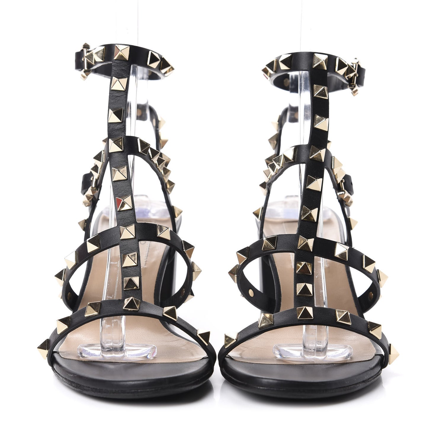 Calfskin Rockstud 60mm City Sandals 36 Black