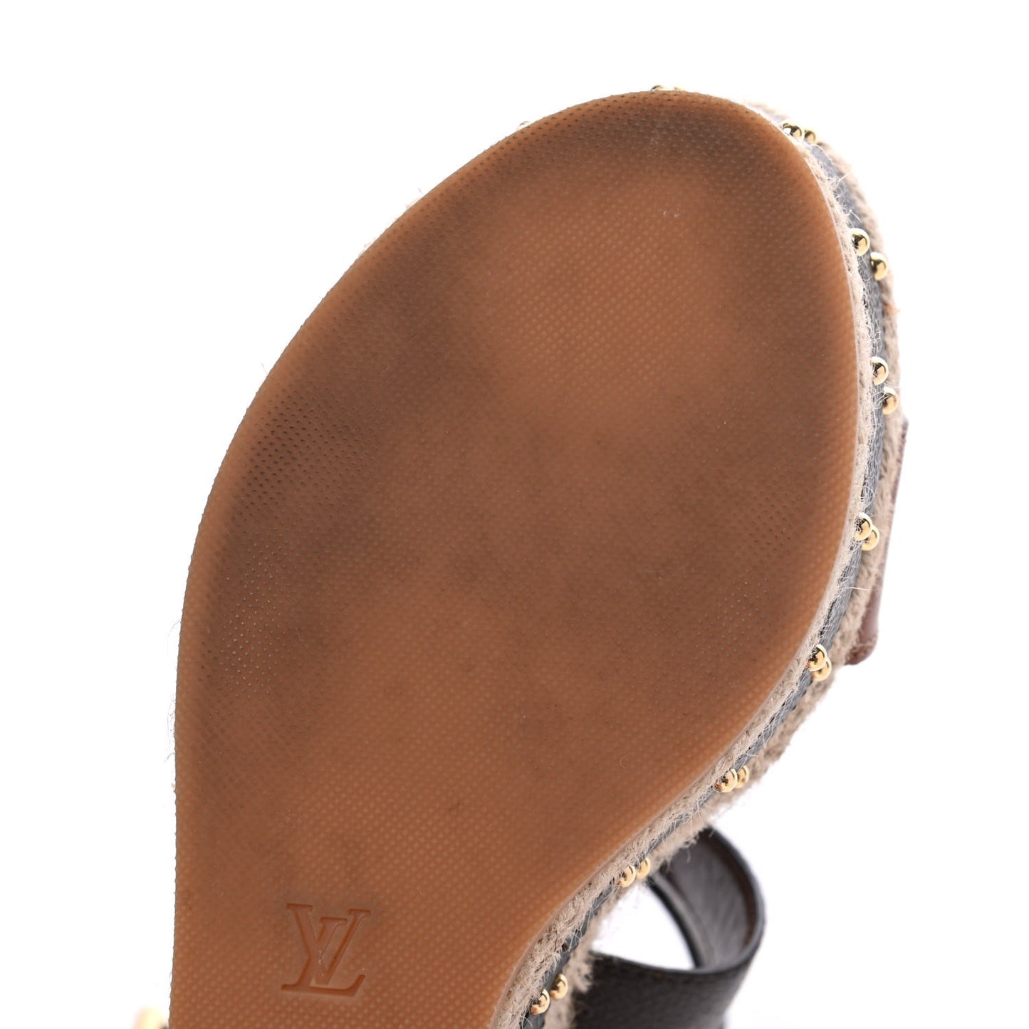 Monogram Calfskin Studded Wedge Sandals 39