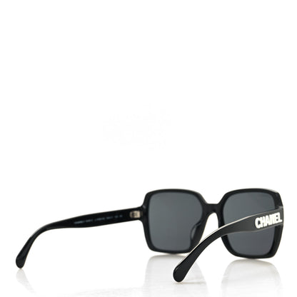 Chanel Acetate Polarized Square Sunglasses 5408-A Black 3 of 9
