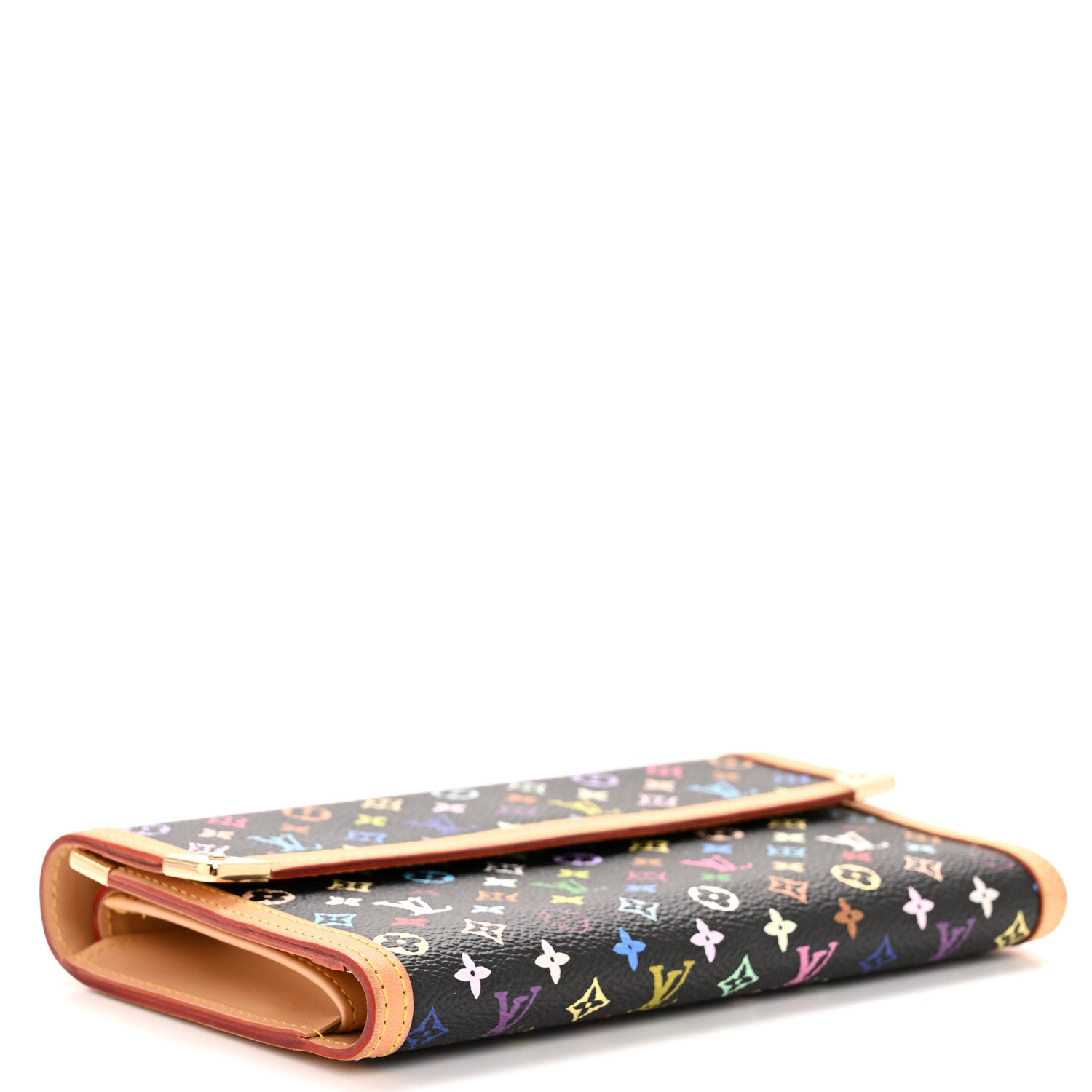 Louis Vuitton Monogram Multicolor Porte Tresor International Wallet Black 4 of 10