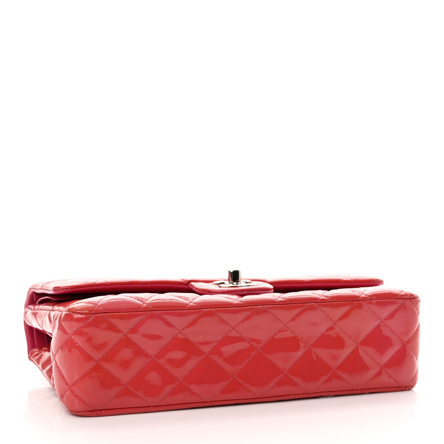 Chanel Patent Quilted Medium Double Flap Dark Pink 4 of 13