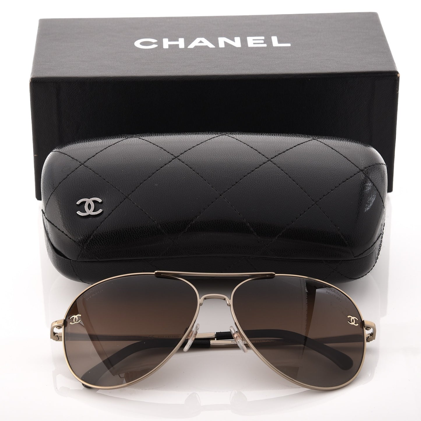Polarized CC Aviator Sunglasses 4189-T-Q Pale Gold