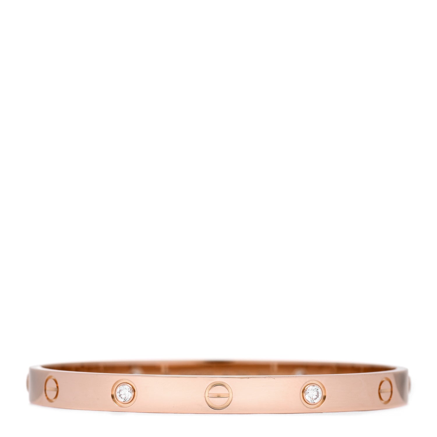 Cartier 18K Pink Gold 4 Diamond LOVE Bracelet 18 1 of 4