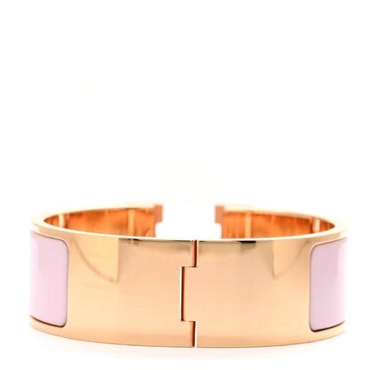 Hermes Enamel Wide Clic Clac H Bracelet GM Rose Dragee 3 of 7