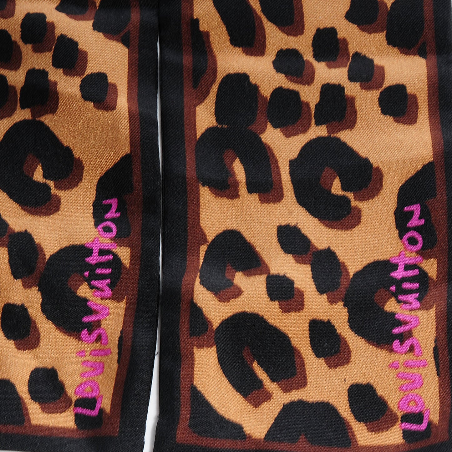 Silk Leopard Bandeau Scarf Marron