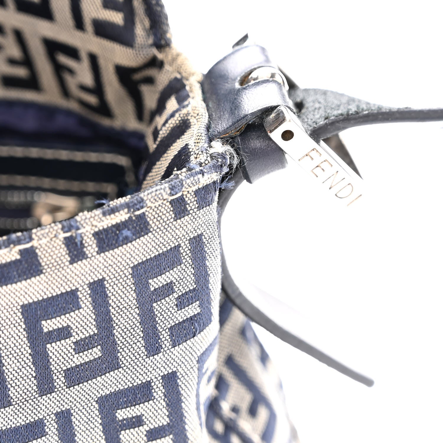 Fendi Zucchino Baguette Navy 13 of 14