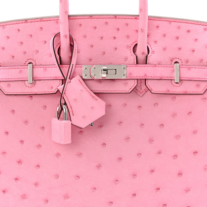 Hermes Boreal Ostrich Birkin 25 Rose Bubblegum 6 of 9