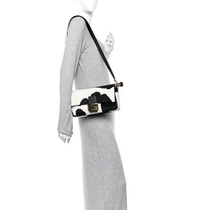 Fendi Calf Hair Baguette Black White 2 of 13
