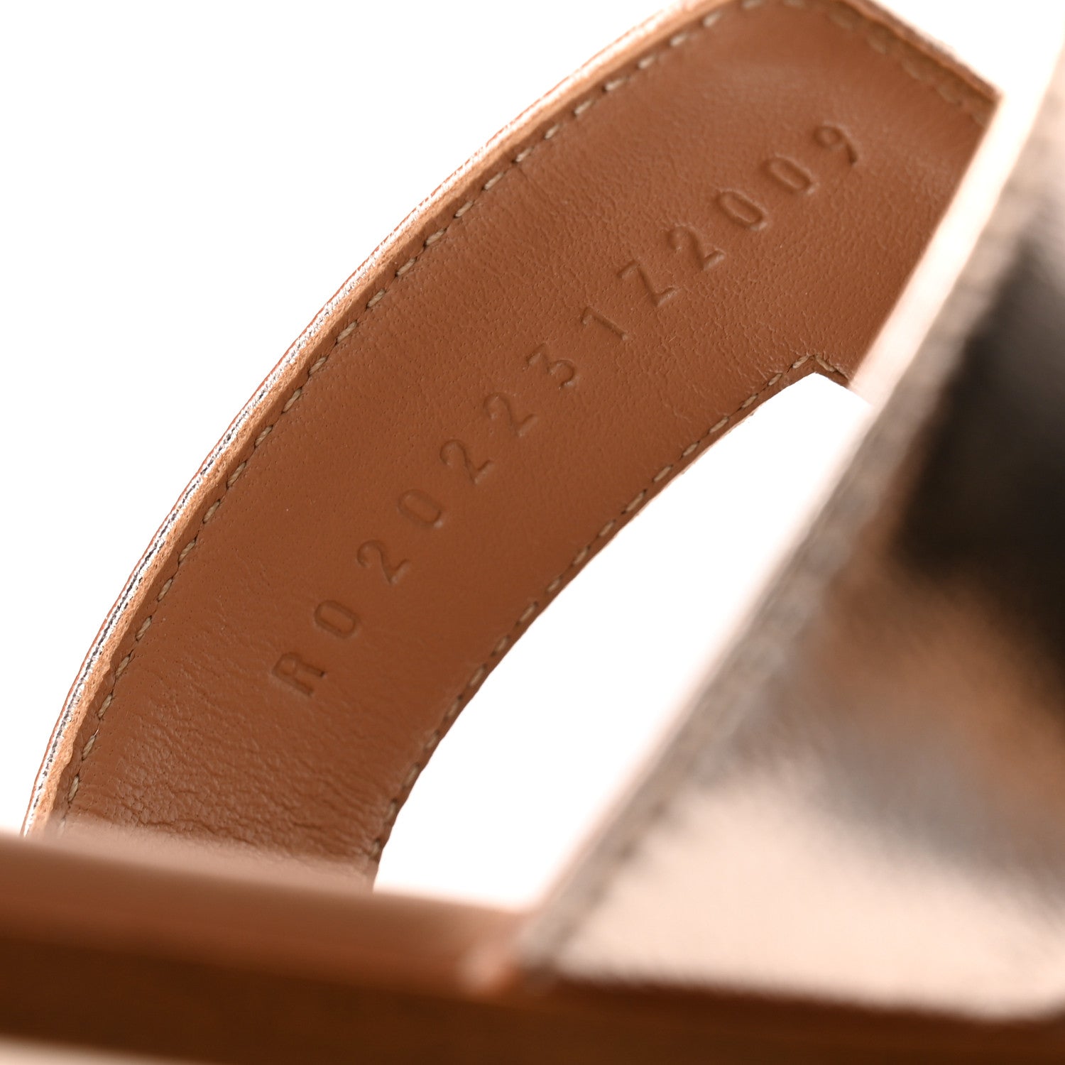 Hermes Metallic Calfskin Oran Sandals 37 Rose Dore 8 of 9