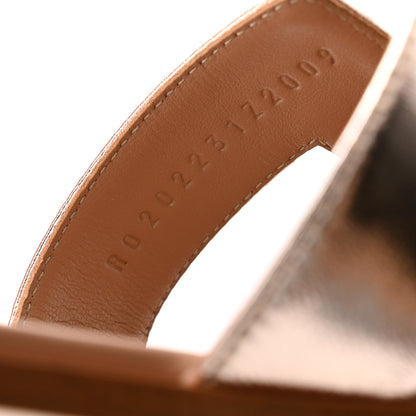 Hermes Metallic Calfskin Oran Sandals 37 Rose Dore 8 of 9