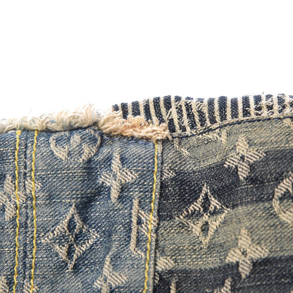 Louis Vuitton Denim Patchwork Posty Messenger Bag Blue 9 of 10