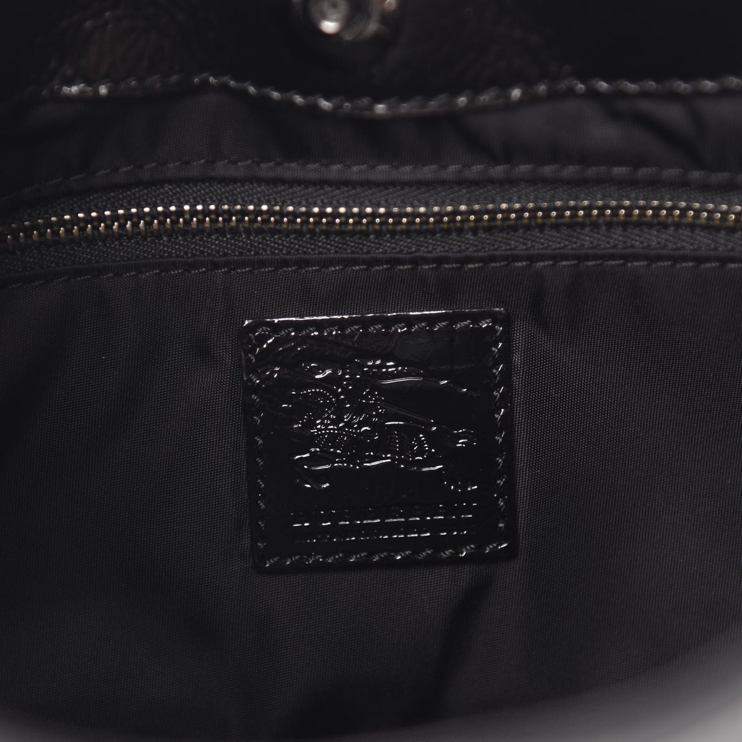 Nylon Beat Check Pleated Shoulder Bag Black