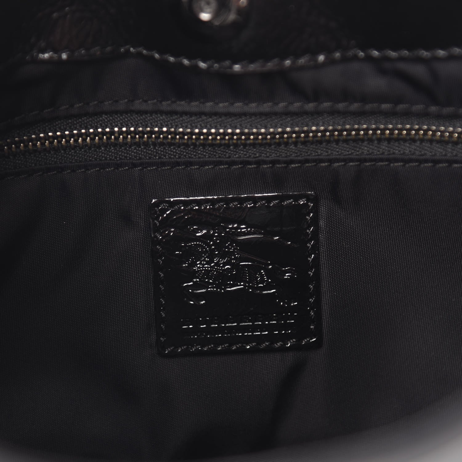 Burberry Nylon Beat Check Pleated Shoulder Bag Black 8 of 11