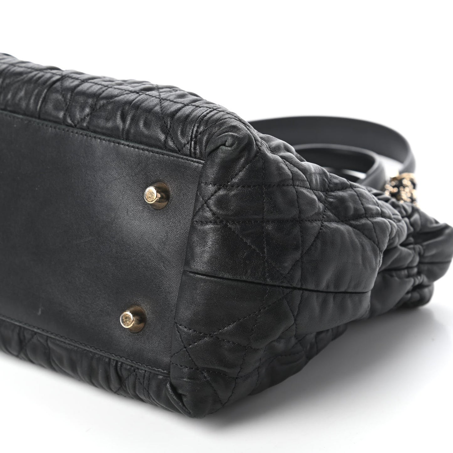 Gaufre Lambskin Cannage Delices Tote Black