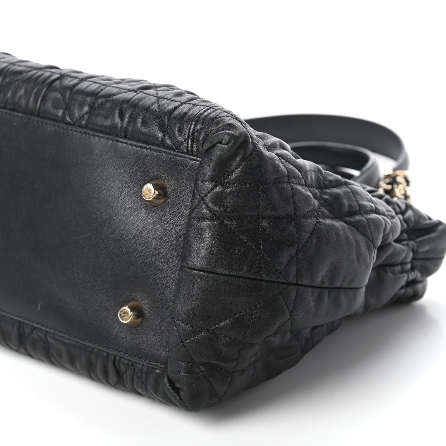 Christian Dior Gaufre Lambskin Cannage Delices Tote Black 7 of 10
