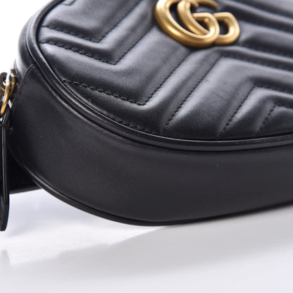 Gucci Calfskin Matelasse GG Marmont Belt Bag 85 34 Black 8 of 10