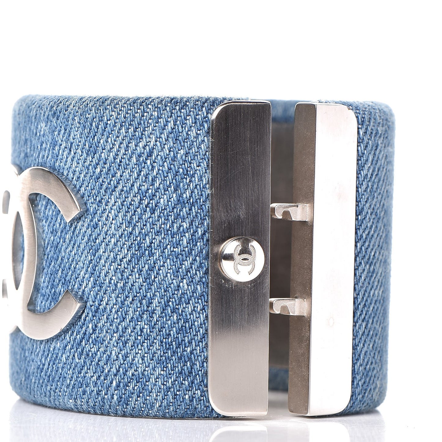 Denim CC Cuff Bracelet Blue