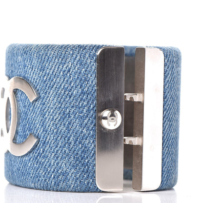 Chanel Denim CC Cuff Bracelet Blue 5 of 6