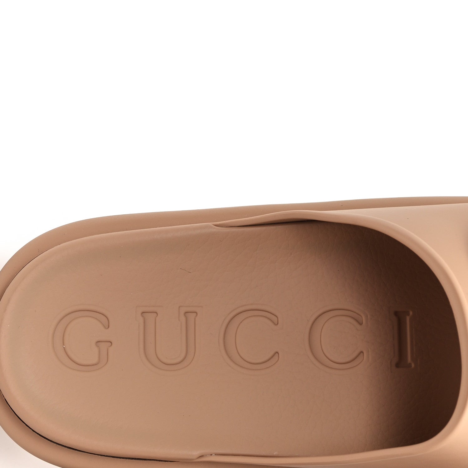 Gucci Soft Rubber Mens Interlocking G Platform 42mm Slide Sandals 10 Vintage Camel 8 of 9