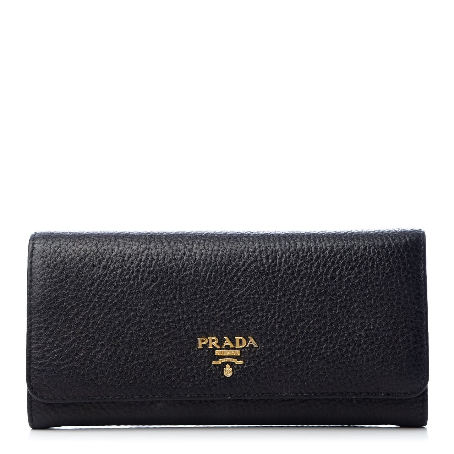 Vitello Daino Continental Flap Wallet Black