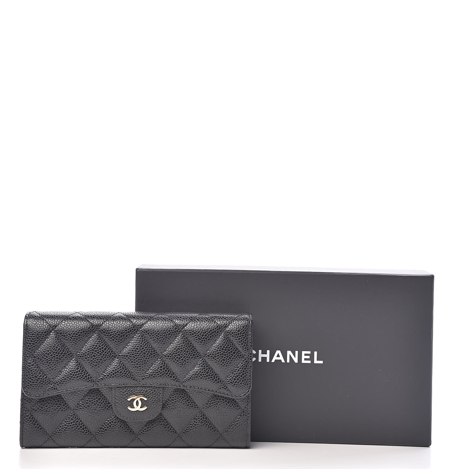 Chanel Caviar Quilted Large Flap Wallet Black 9 of 9