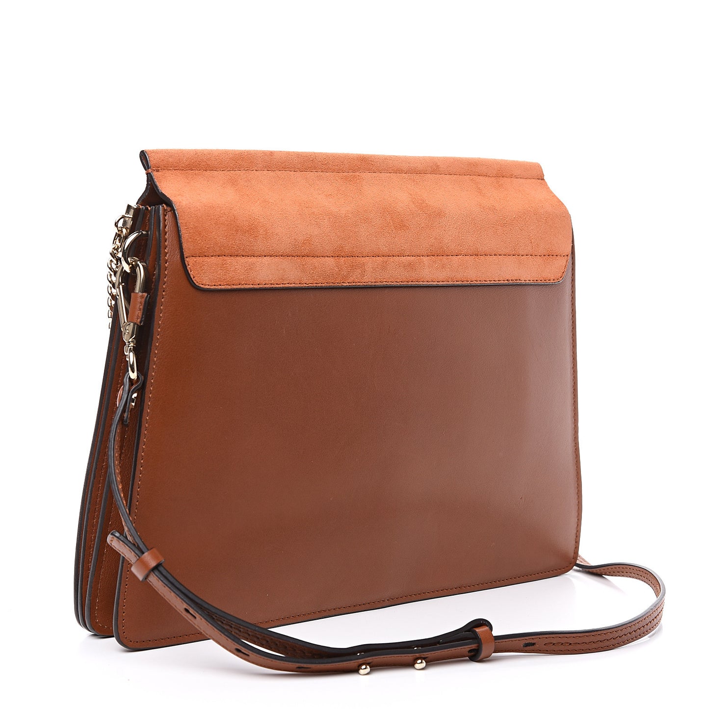 Suede Calfskin Medium Faye Shoulder Bag Tobacco