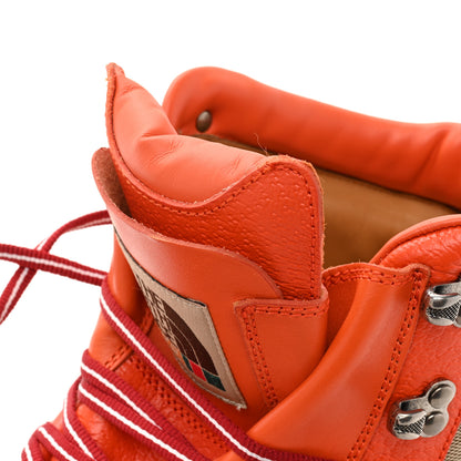 Gucci X THE NORTH FACE Monogram Textured Calfskin Mens Hiking Ankle Boots 11 Beige Ebony Deep Orange 15 of 16
