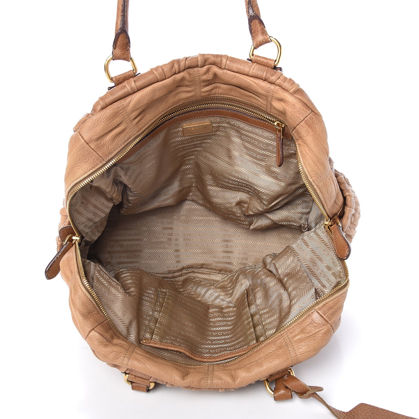 Cervo Deerskin Gaufre Dome Satchel Naturale