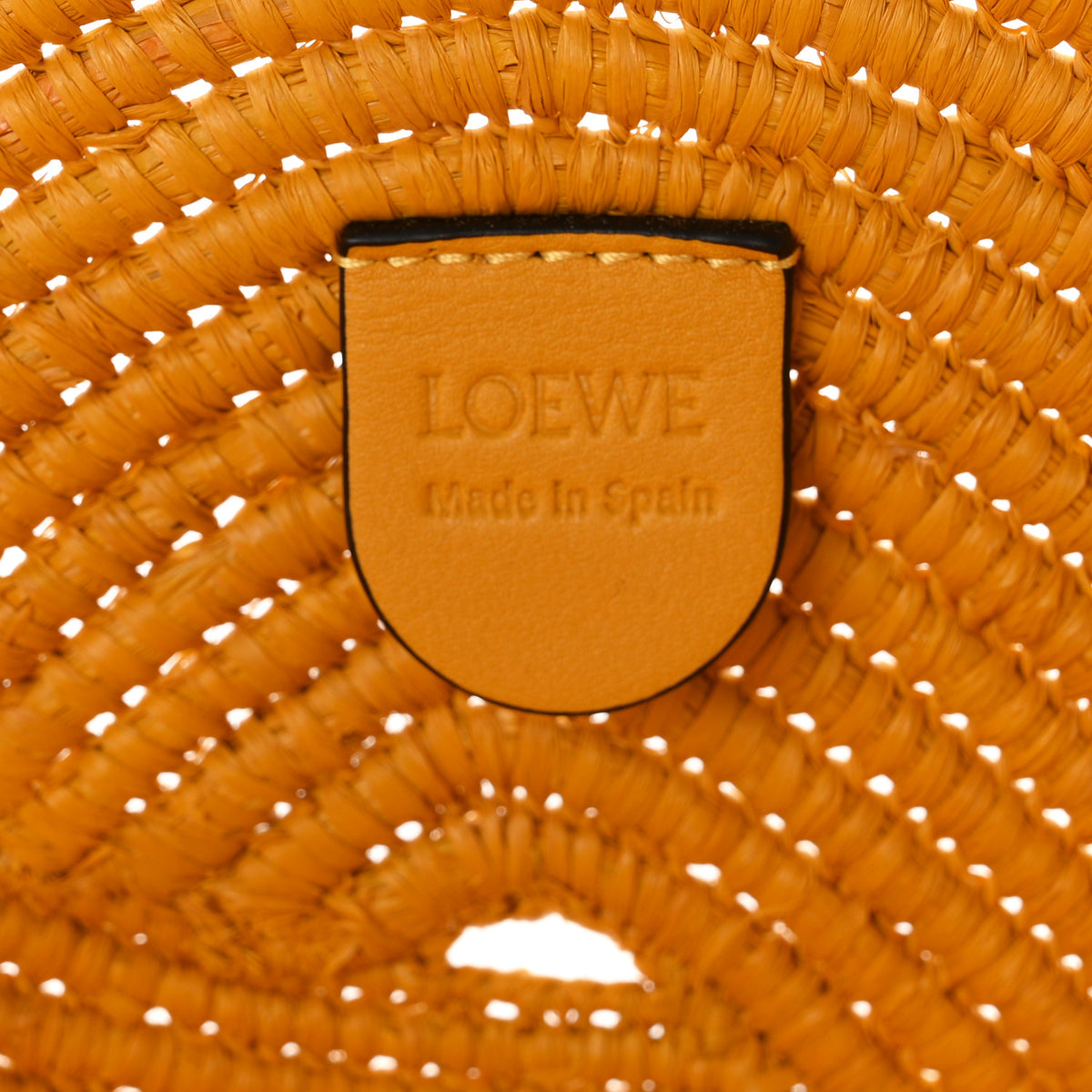 Loewe Calfskin Raffia Paulas Ibiza Petal Basket Tote Bag Ochre 6 of 10
