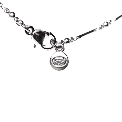 Chanel Crystal Pearl CC Beaded Long Necklace Silver 6 of 7
