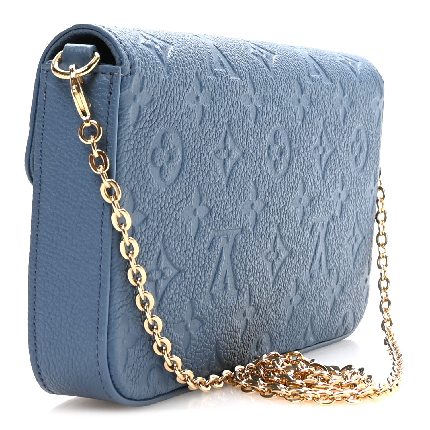 Louis Vuitton Empreinte Pochette Felicie Chain Wallet Blue Jean 4 of 11
