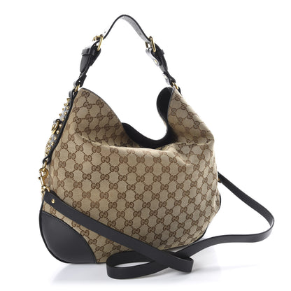 Gucci Monogram Medium Patti Stud Hobo Black 3 of 10