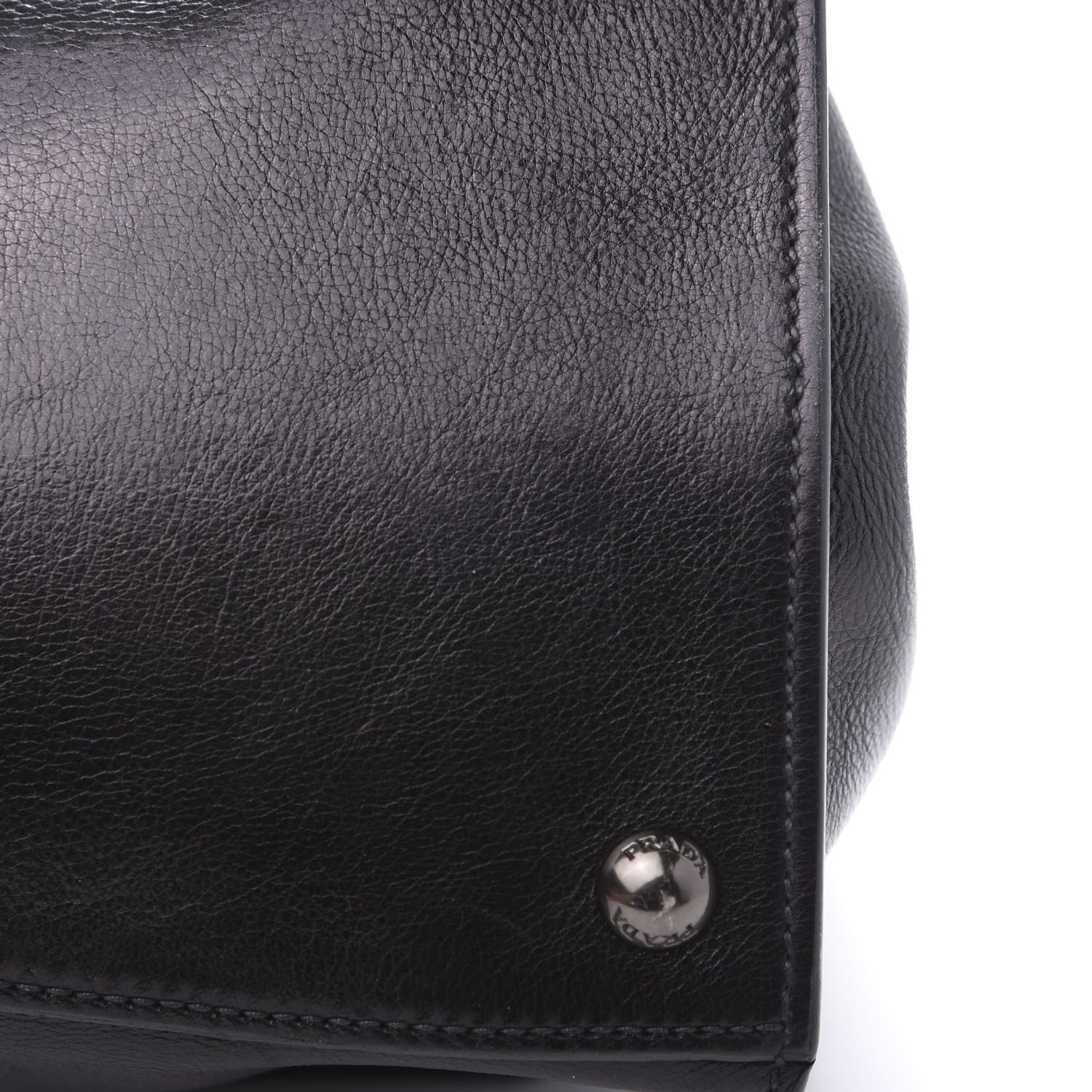 Prada Glace Calfskin Tote Bag Baltico Black 10 of 14