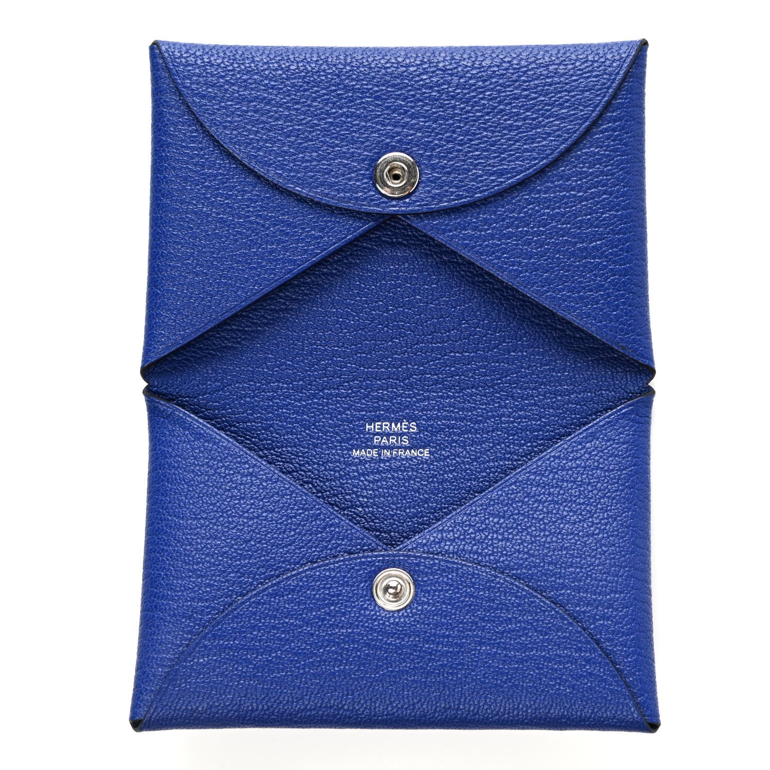 Hermes Chevre Mysore Calvi Card Case Bleu Electrique 5 of 9