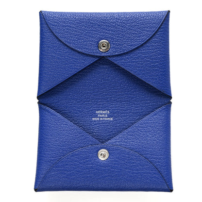 Hermes Chevre Mysore Calvi Card Case Bleu Electrique 5 of 9