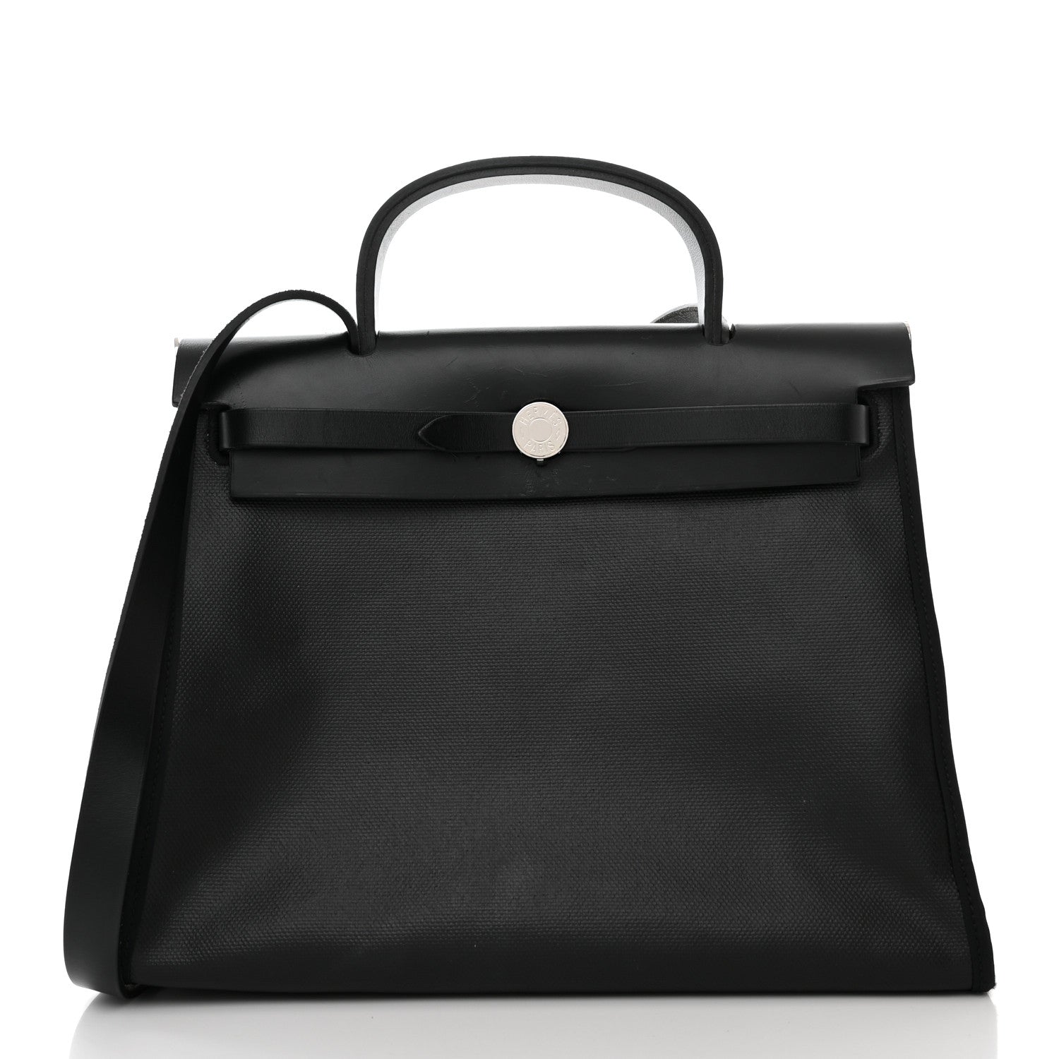 Hermes Toile H Berline Vache Hunter Herbag Zip PM 31 Black Ecru 3 of 13