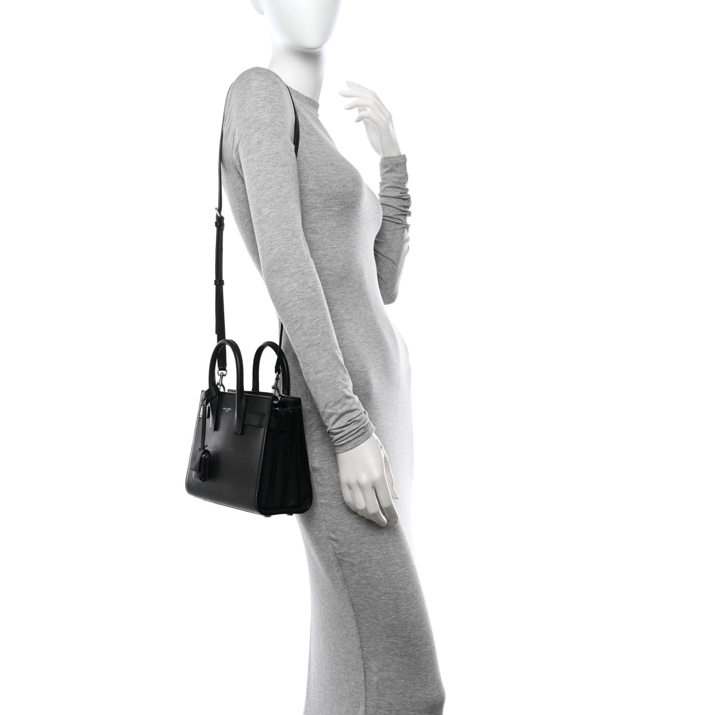 Grained Calfskin Nano Sac De Jour Black