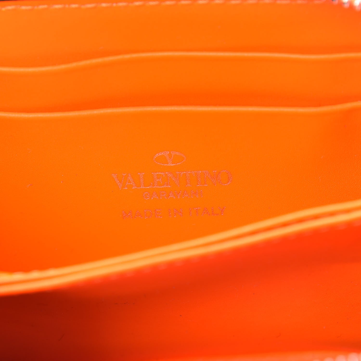 Valentino Garavani Vitello VLTN Neck Strap Wallet Arancio 6 of 8