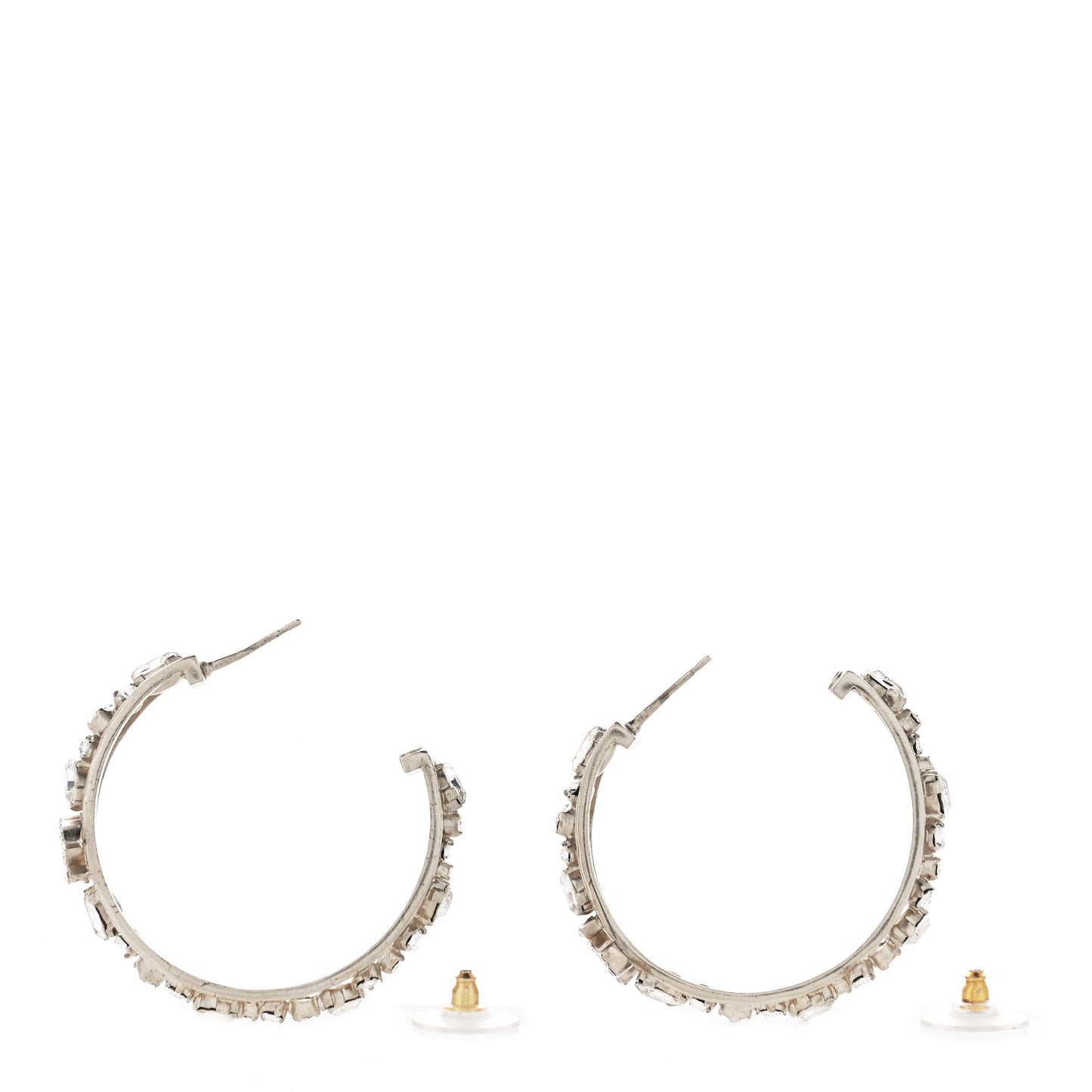 Marquise Crystal CC Hoop Earrings Gold