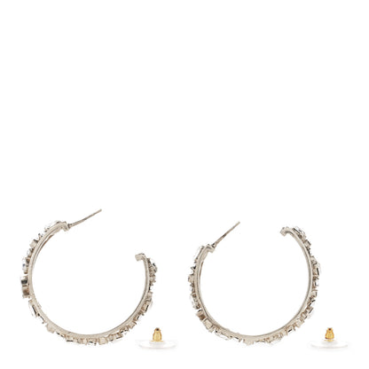 Chanel Marquise Crystal CC Hoop Earrings Gold 3 of 4
