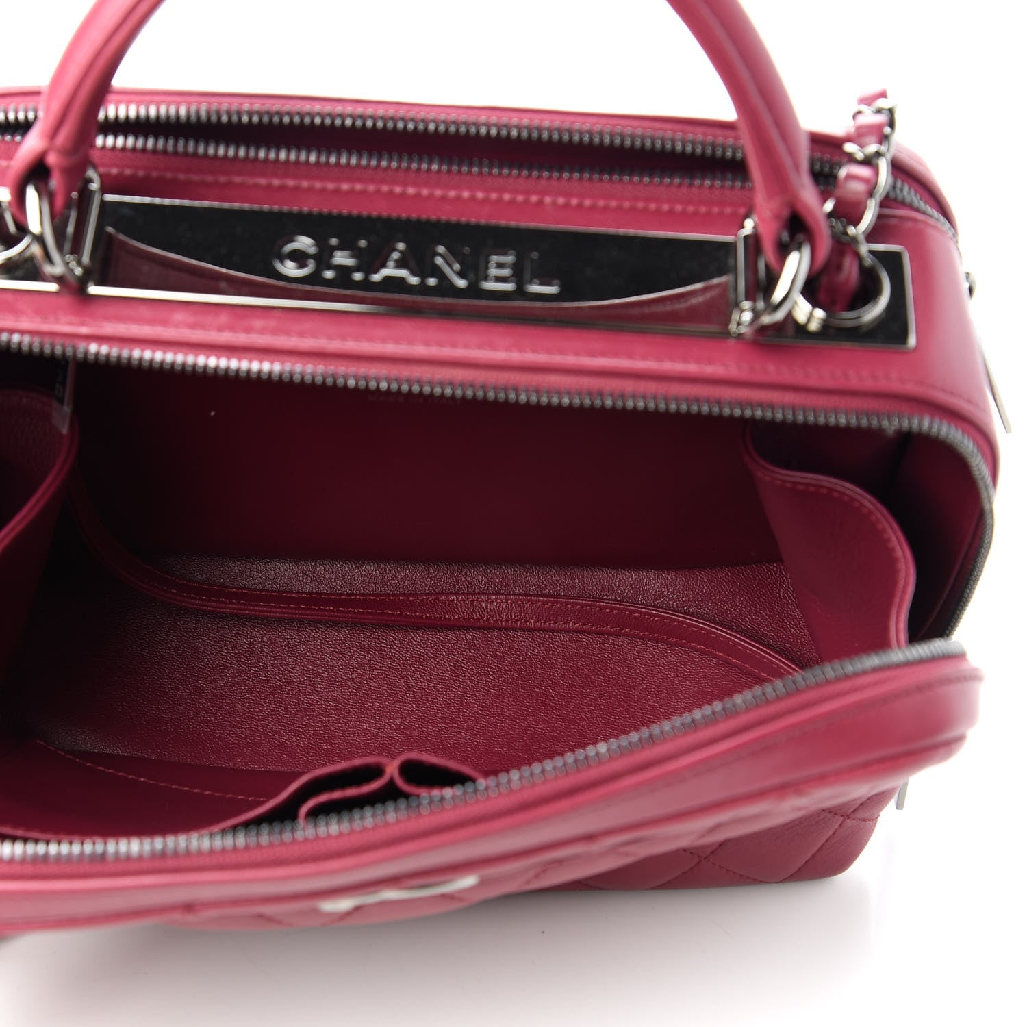 Chanel Lambskin Quilted Medium Trendy CC Bowling Bag Dark Pink 5 of 11