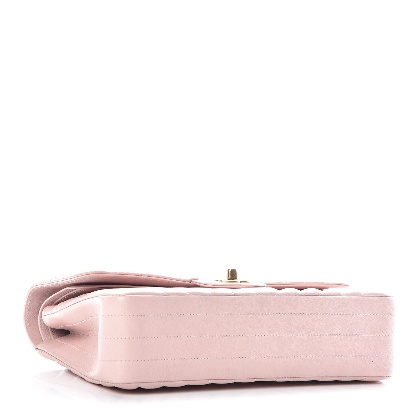 Caviar Chevron Quilted Medium Double Flap Light Pink