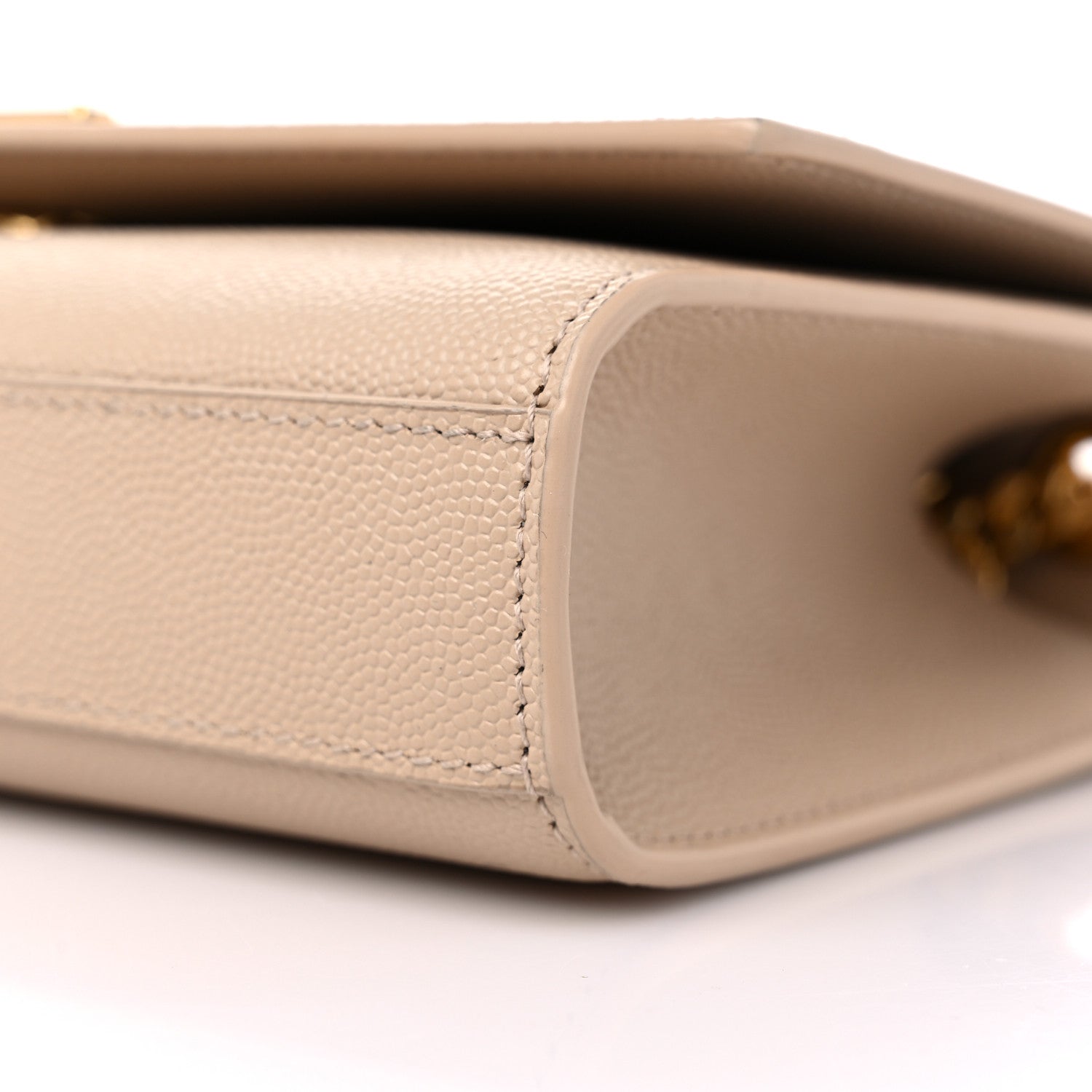 Saint Laurent Grain De Poudre Medium Monogram Kate Satchel Dark Beige 9 of 13