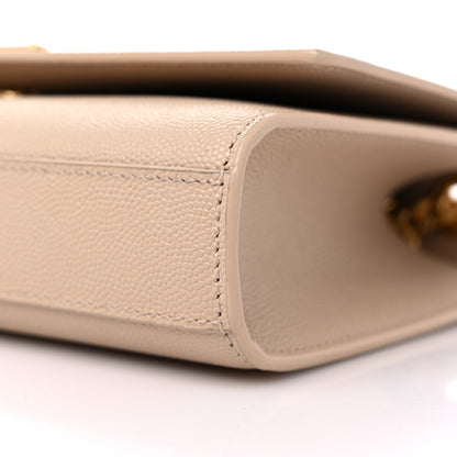 Saint Laurent Grain De Poudre Medium Monogram Kate Satchel Dark Beige 9 of 13